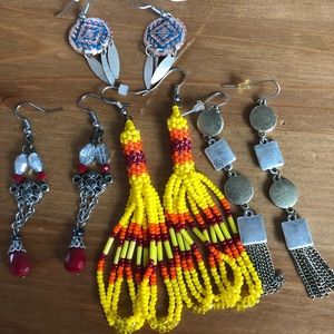 Tribal native style earrings set